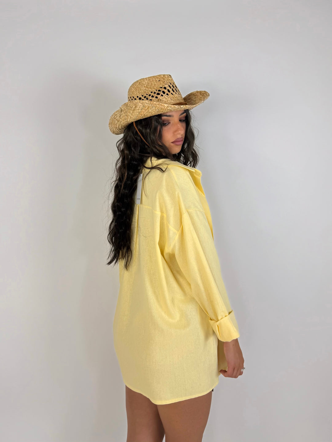 Camicia oversize effetto lino