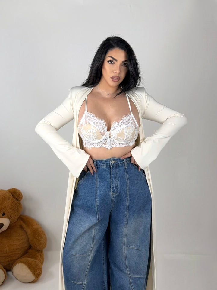 Crop top in pizzo “Belle”