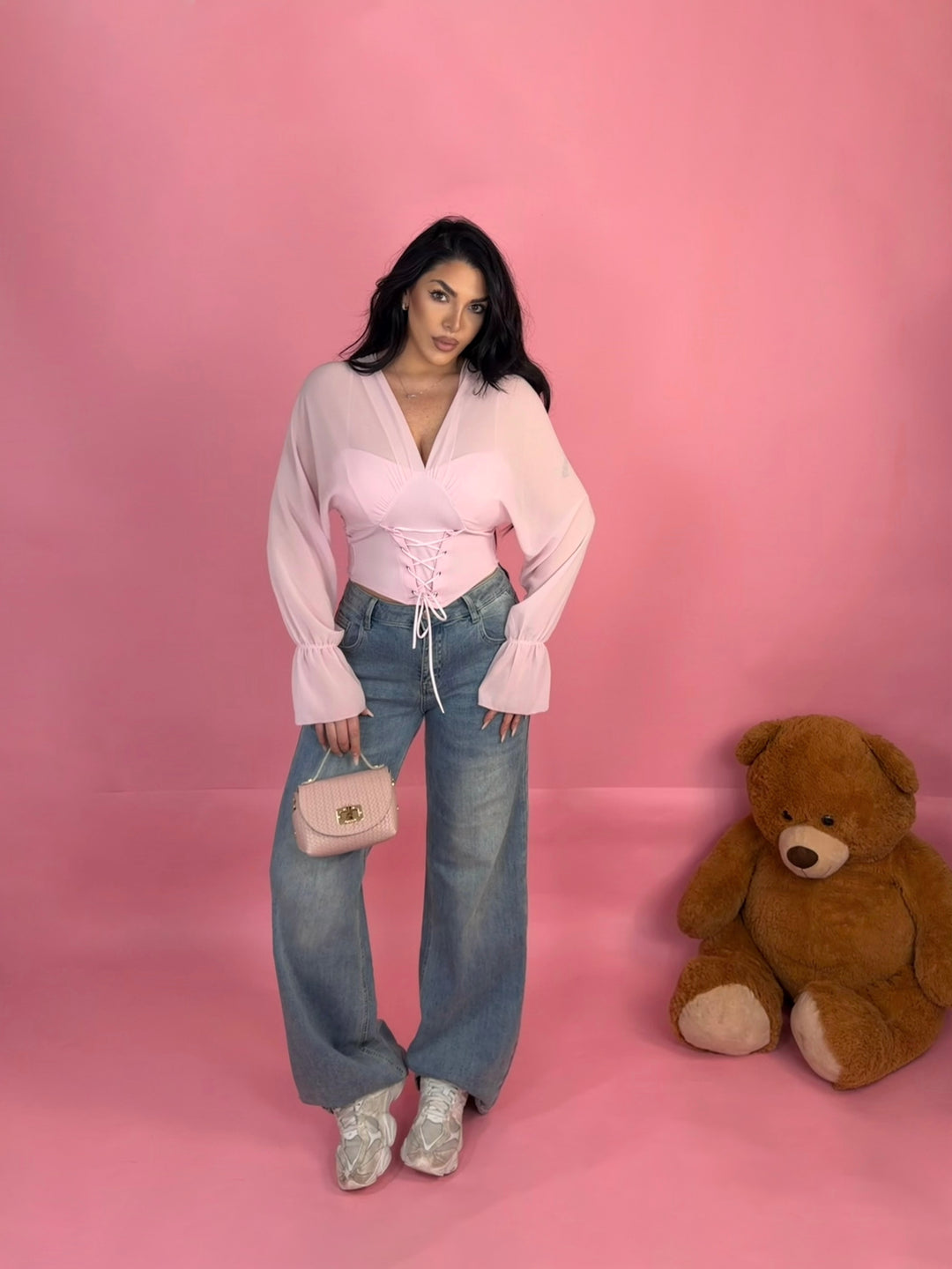 Jeans con tasca in strass "Candy"