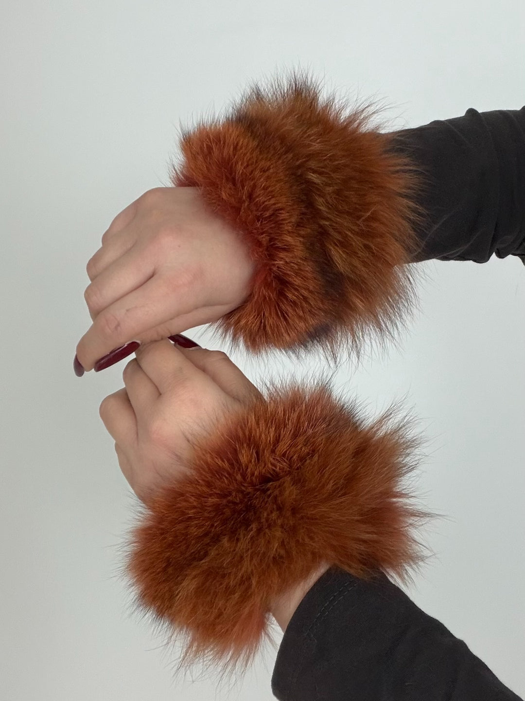 Set Fascia e polsini in Vera pelliccia di volpe vintage 03