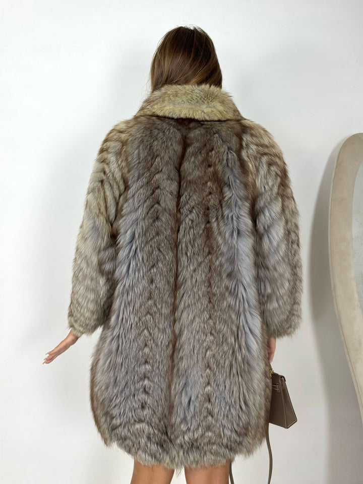 Pelliccia in volpe argentata Vintage 44
