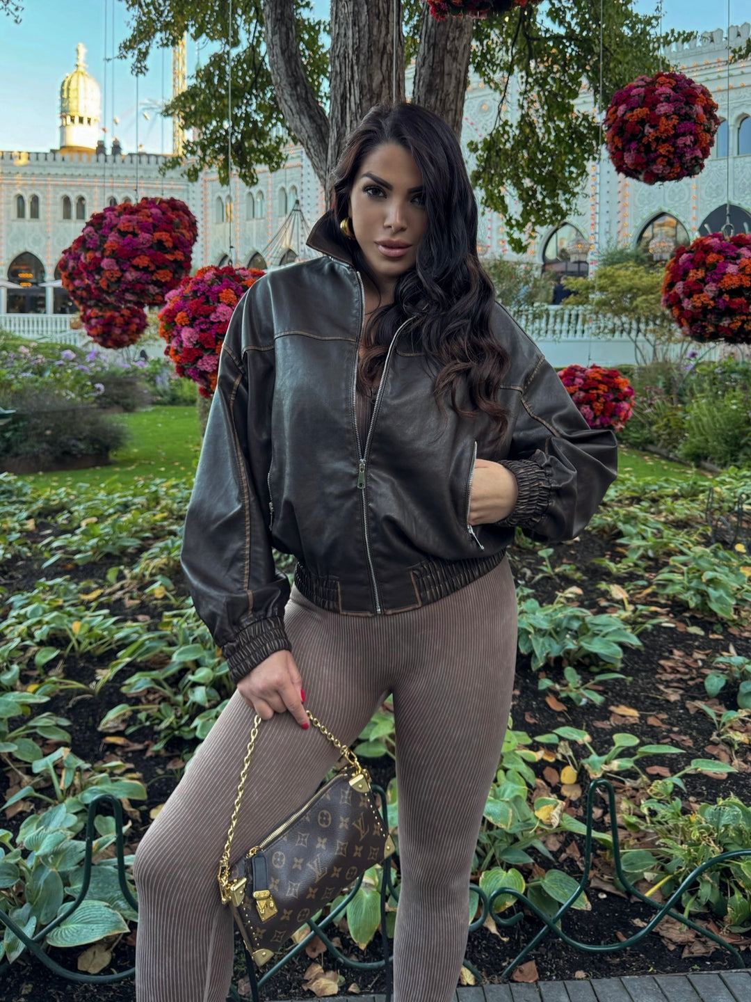 Giubbotto bomber in eco pelle “Dominique”