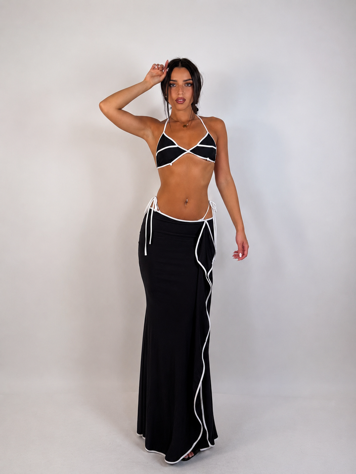 Coordinato costine e gonna copricostume “Marbella”