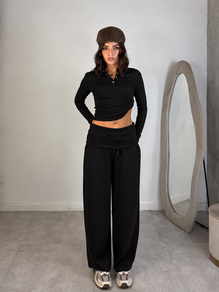Pantaloni con rever