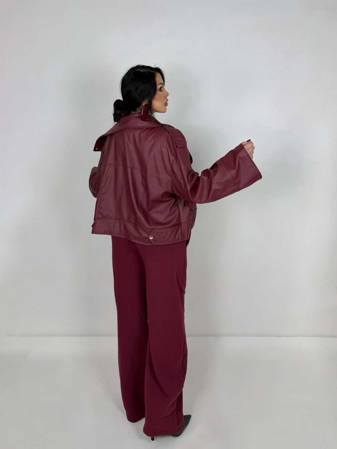 Maxi Giubbotto in eco pelle “Metropolis”