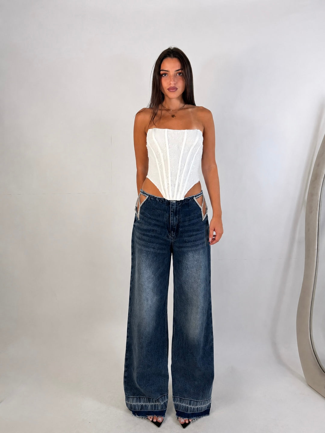 Jeans a palazzo “Crystal”