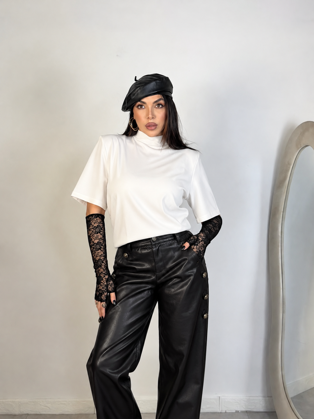 T shirt con spalline oversize JUSTWEST