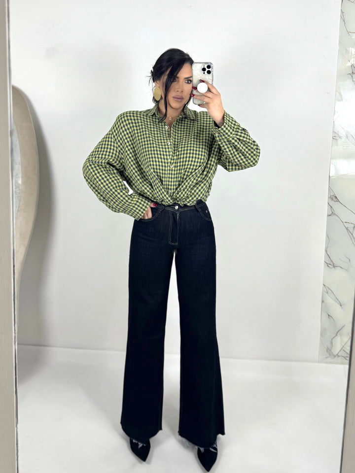 Jeans a zampa sfrangiato “Sarah”