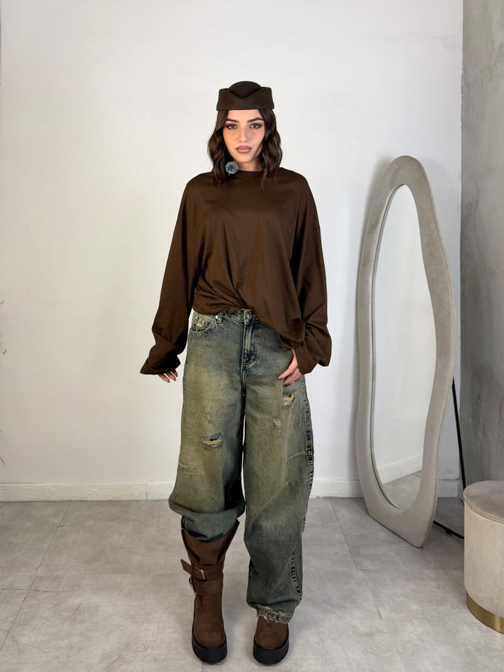 Jeans baggy sabbiati