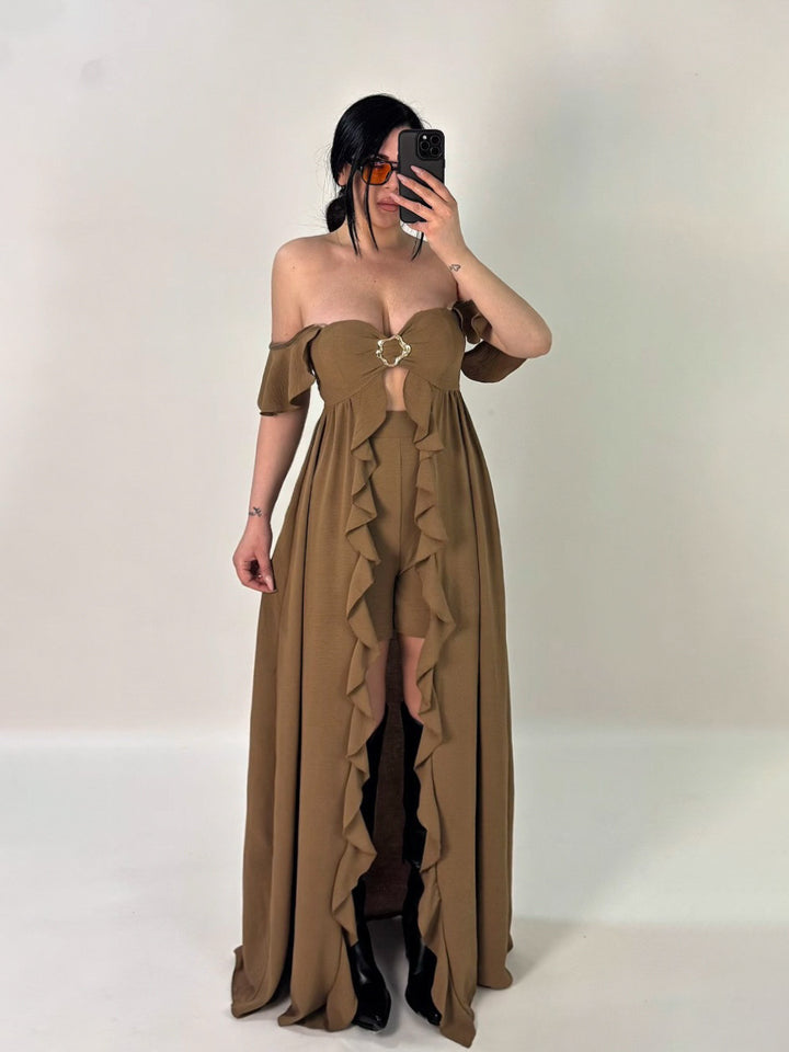 Coordinato top lungo e pantaloncini “Coachella”