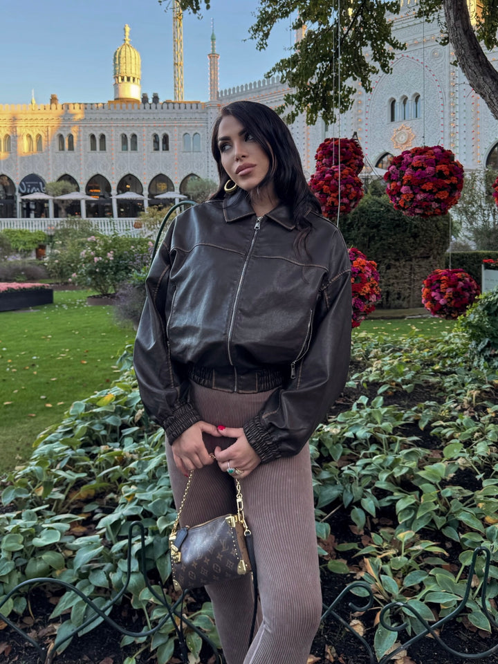 Giubbotto bomber in eco pelle “Dominique”