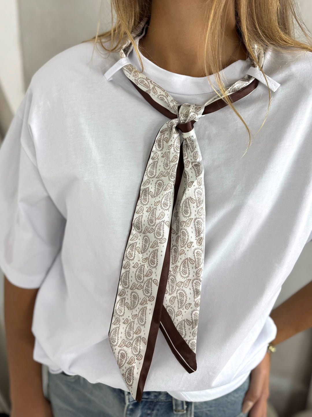 Maxi t shirt con foulard e spalline