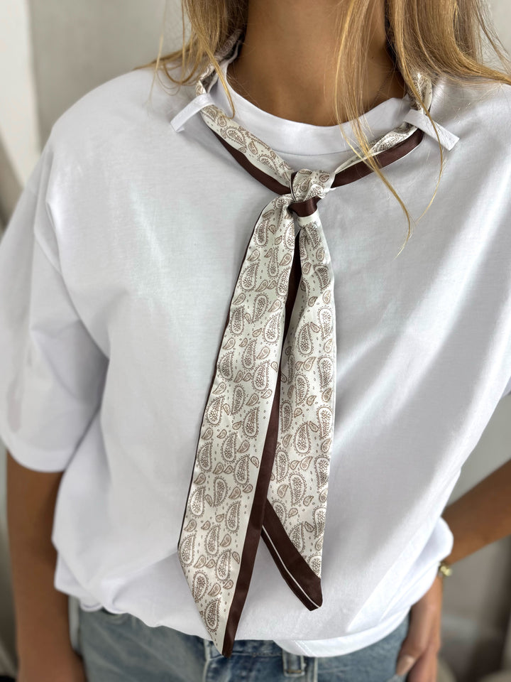 Maxi t shirt con foulard e spalline