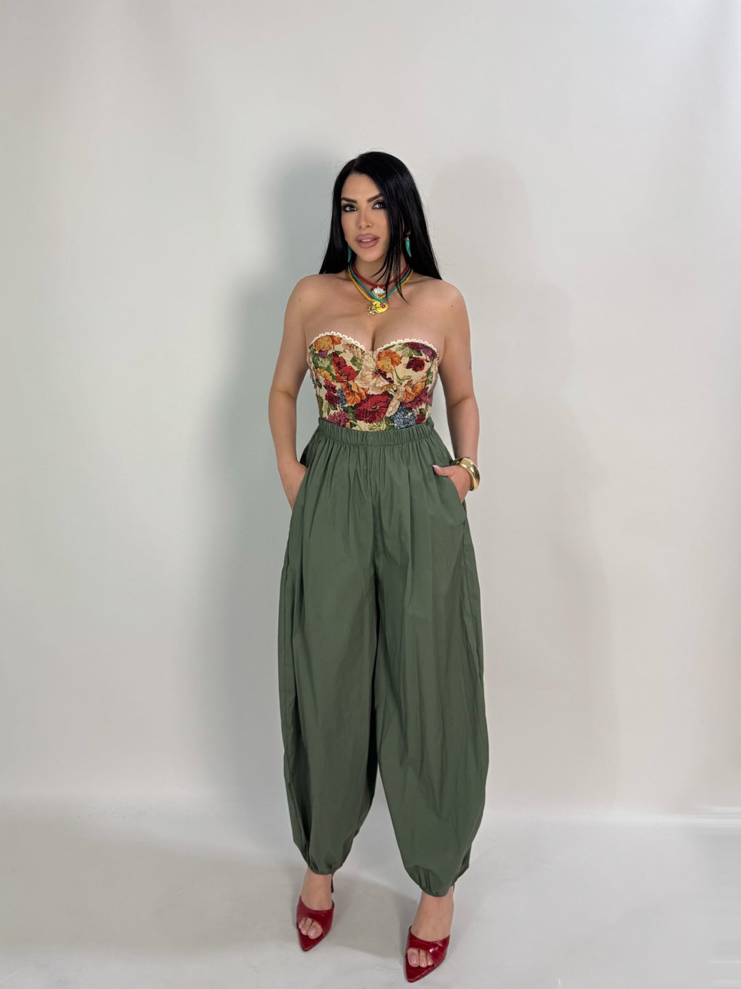 Pantaloni in cotone balloon “Daphne”