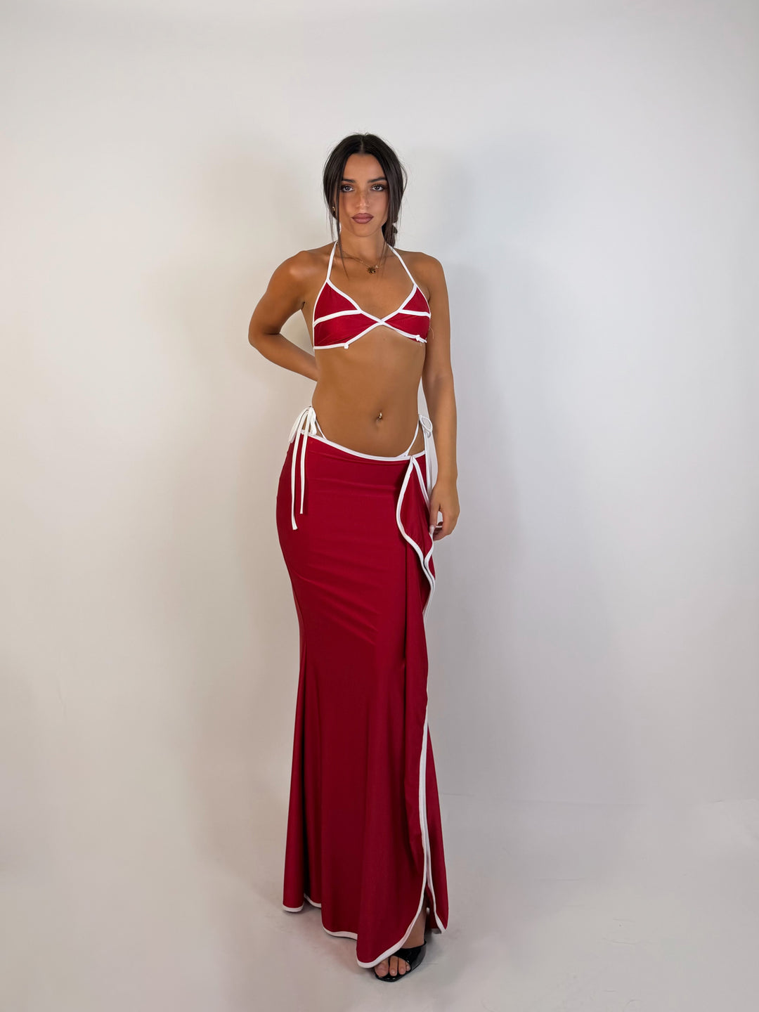 Coordinato costine e gonna copricostume “Marbella”