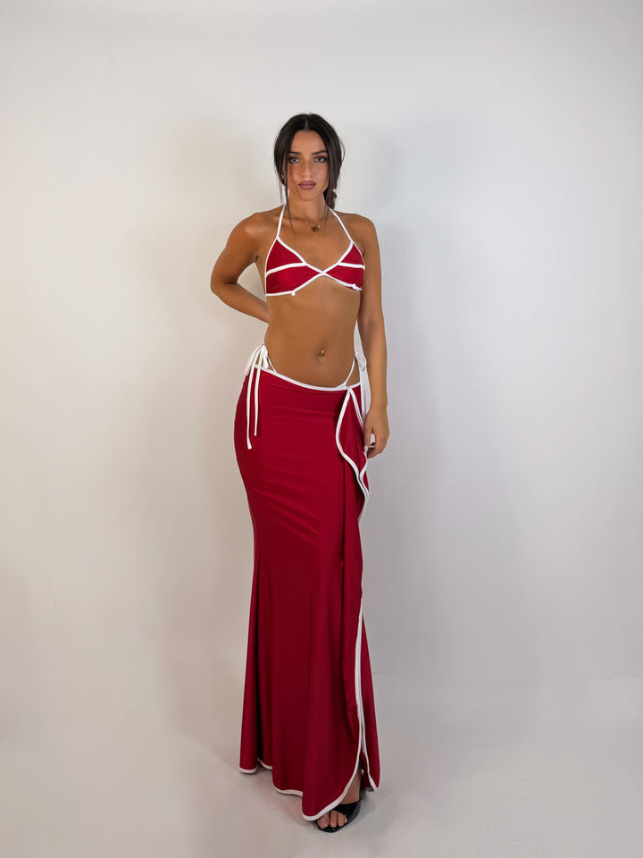 Coordinato costine e gonna copricostume “Marbella”