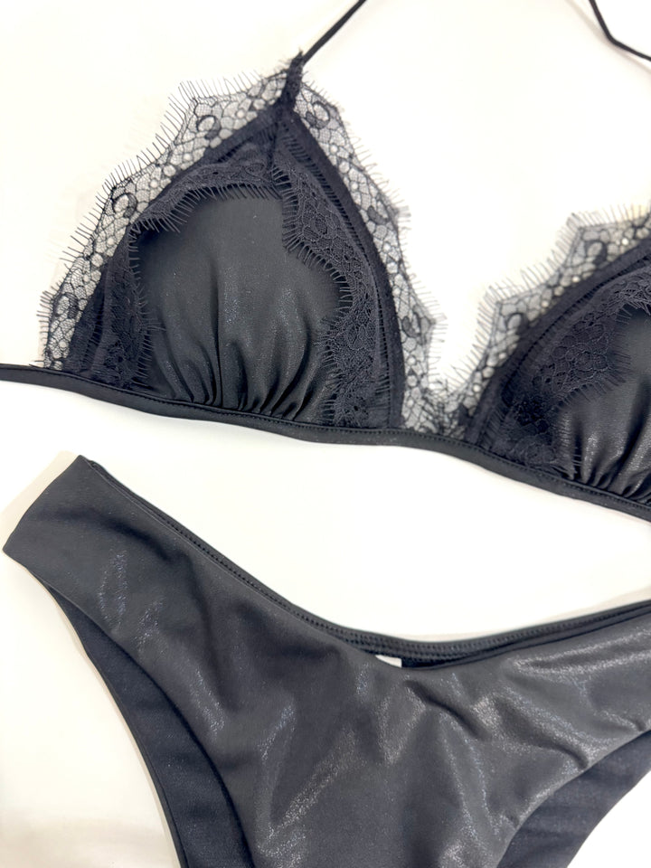 Costume in satin con pizzo “Sirena”