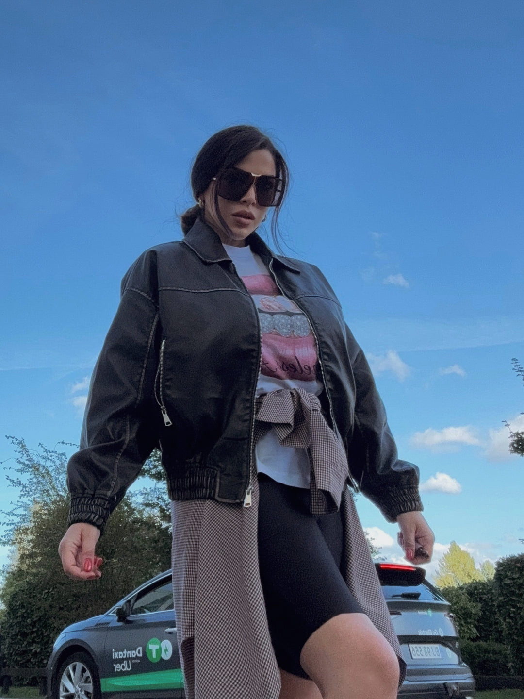 Giubbotto bomber in eco pelle “Dominique”
