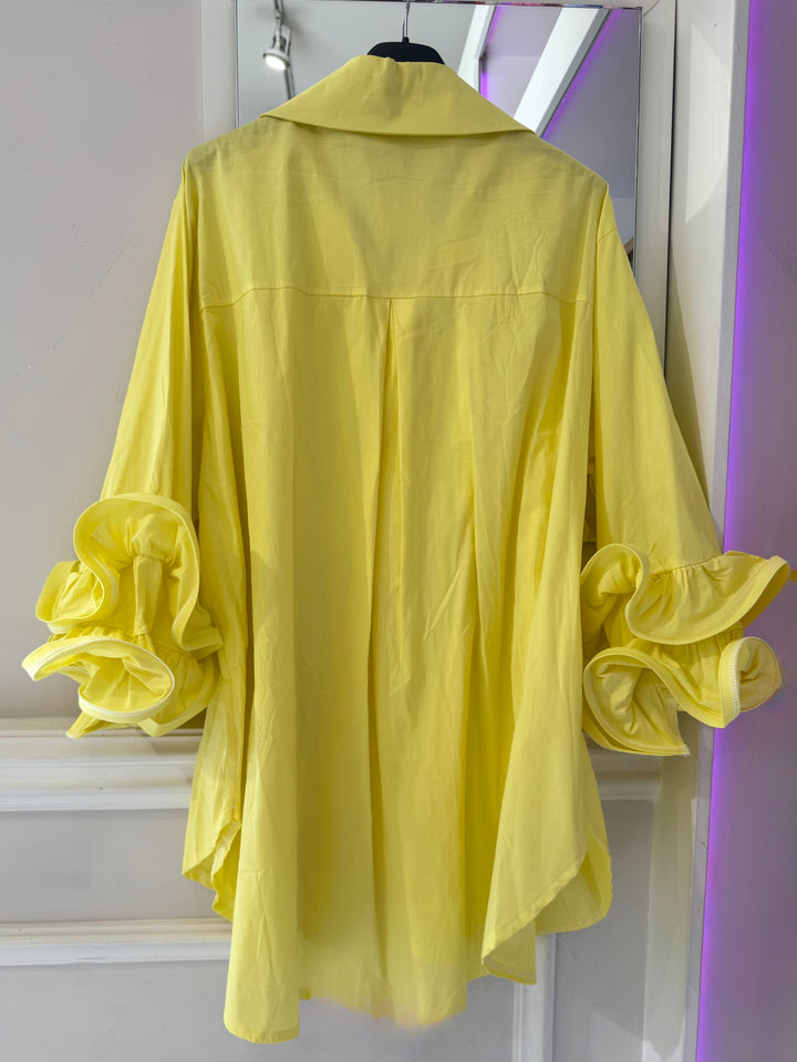 Camicia in cotone con rouche “Amina”