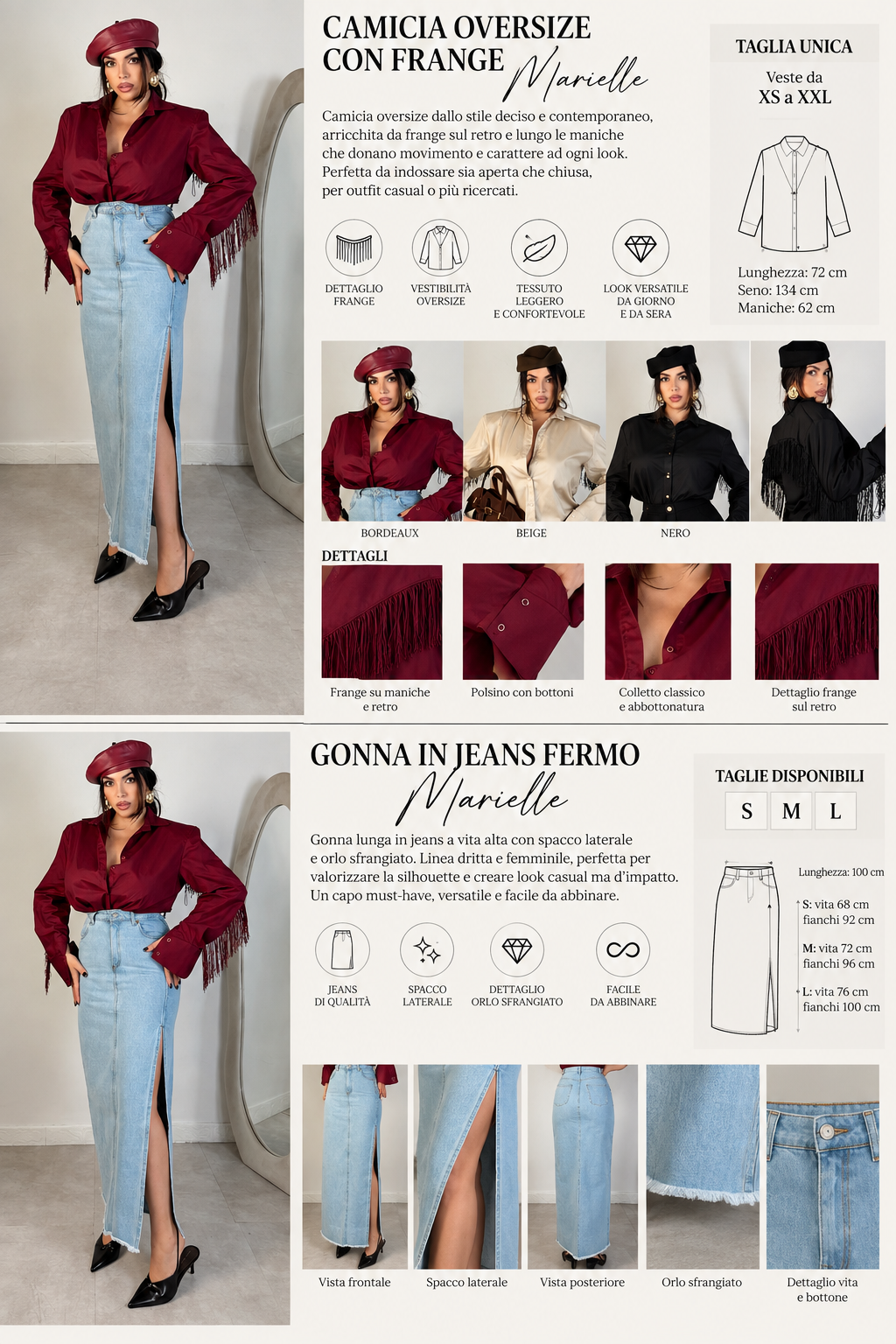 Gonna in jeans lunga “Marielle”