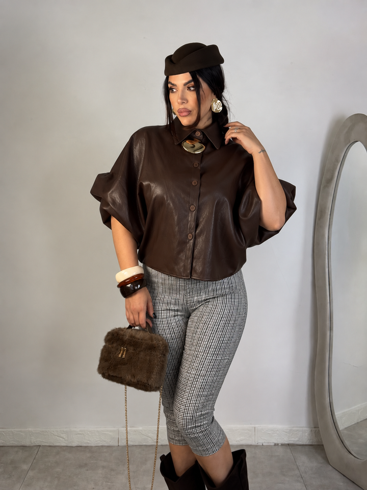 Maxi camicia in eco pelle “Retrò”