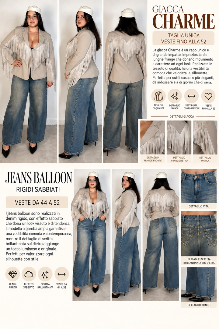 Giacca con frange “Charme”