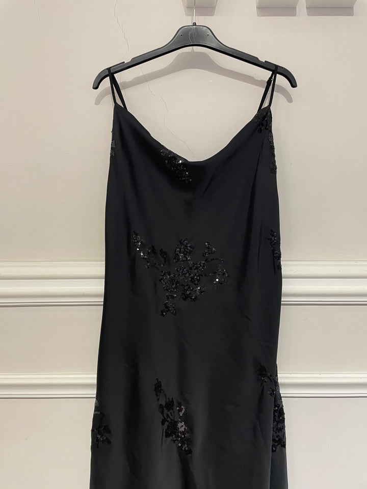 Abito in raso con paillettes “Joia”