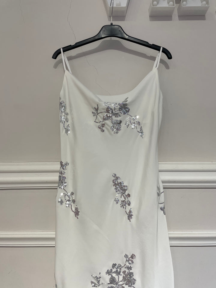 Abito in raso con paillettes “Joia”