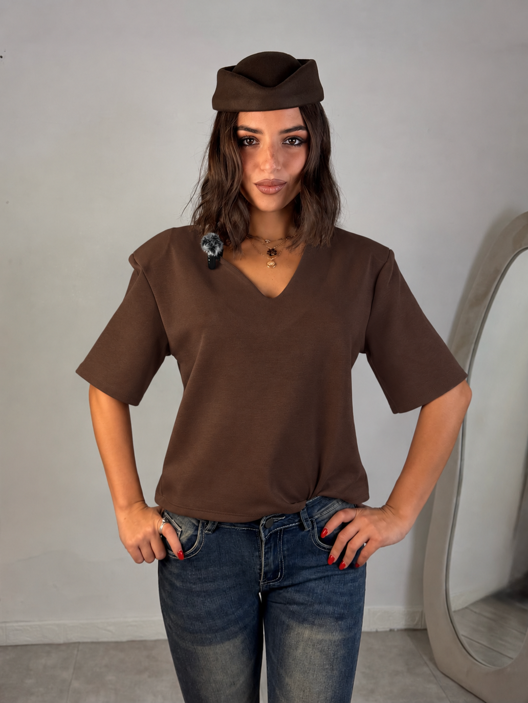 Maglia con spalline “Zaira”