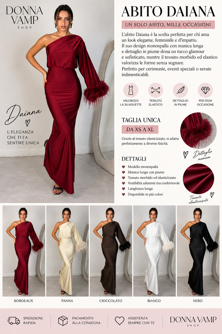 Abito con piume “Daiana”
