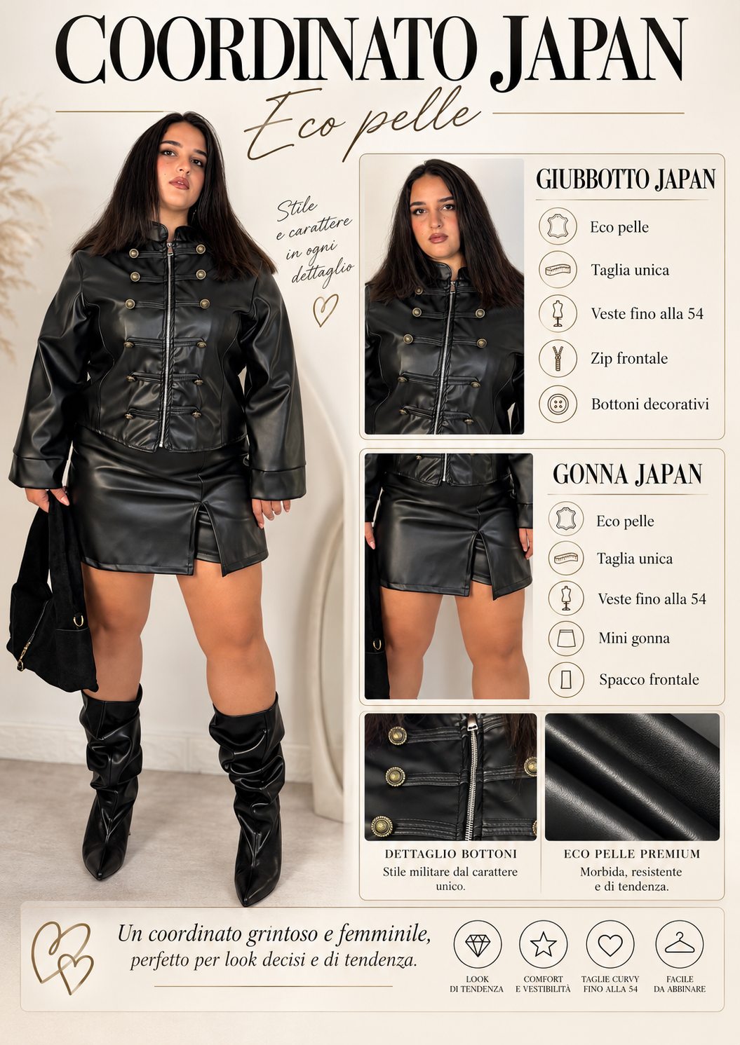 Giacca in eco pelle “Japan”