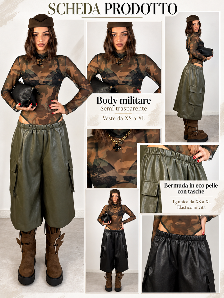 Body semi trasparente militare