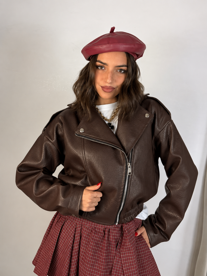 Giubbotto bomber chiodo in eco pelle