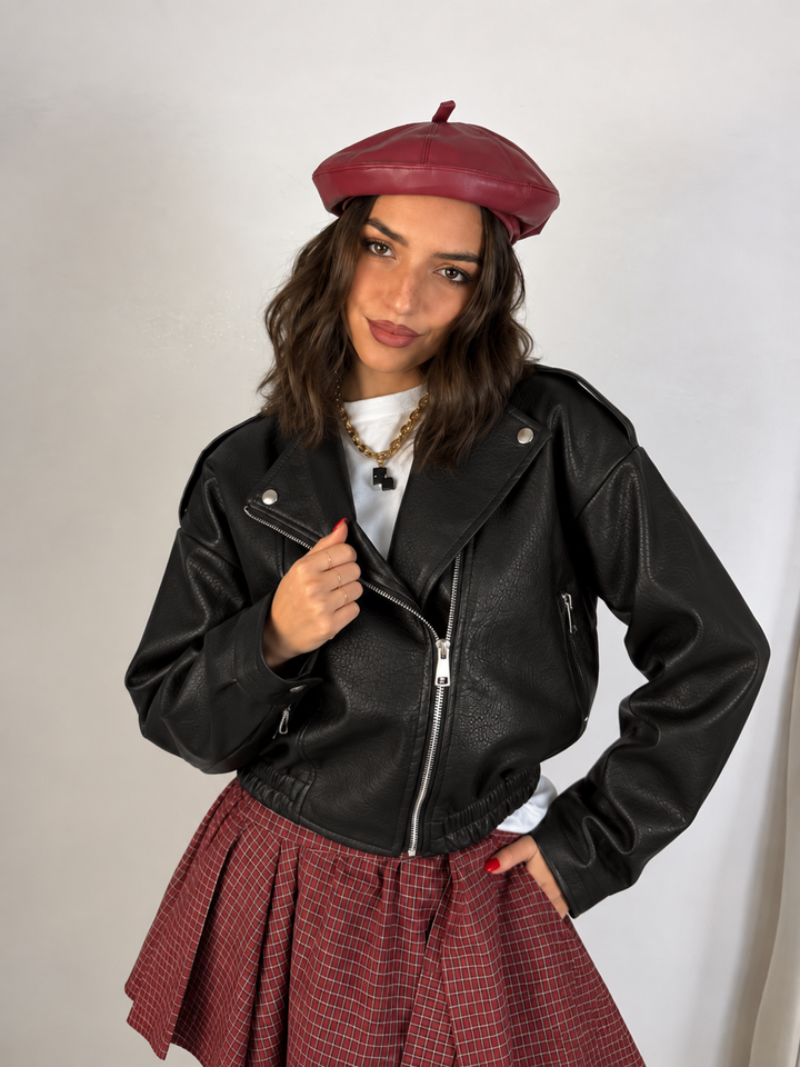 Giubbotto bomber chiodo in eco pelle