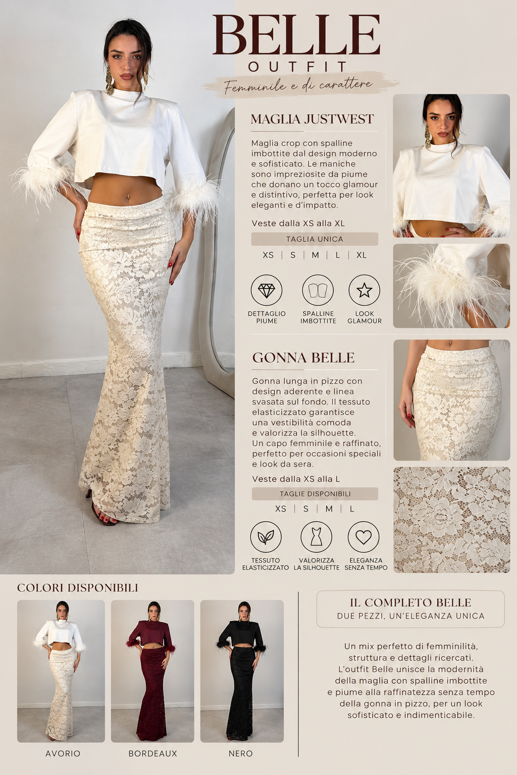 Gonna lunga in pizzo “Belle”