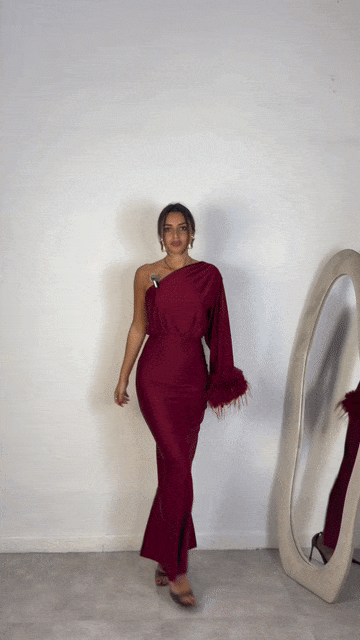 Abito con piume “Daiana”